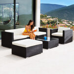 Tectake Salon bas de jardin MILAN 5 places - gris