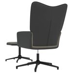 vidaXL Chaise de relaxation avec repose-pied Gris foncé Velours et PVC