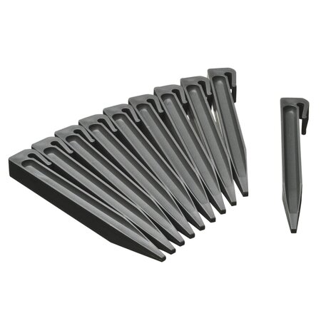 Nature Chevilles d'ancrage de jardin 10 Pièces Gris Petit