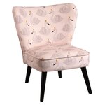 Fauteuil enfant en coton et bois cygne rose