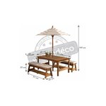 Ensemble table et bancs d'extérieur avec parasol enfant