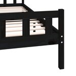 vidaXL Cadre de lit Noir Bois massif 200x200 cm