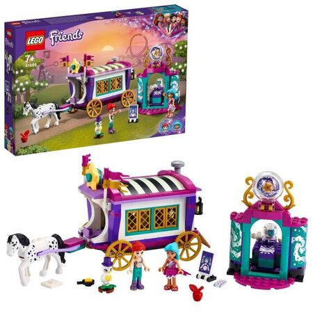 Lego friends 41688 la roulotte magique avec cheval et mini-poupée  jouet parc d'attraction pour enfants
