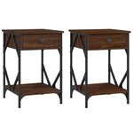 vidaXL Tables de chevet 2Pièces Chêne marron 40x42x60cm Bois d'ingénierie