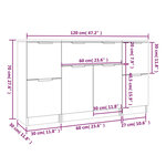 vidaXL Buffets 3 Pièces blanc brillant bois d'ingénierie