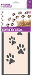 Pochoir 15 x 40 cm Frise pattes de chat
