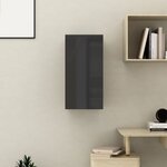 vidaXL Meuble TV Noir brillant 30 5x30x60 cm Aggloméré