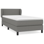 vidaXL Lit à sommier tapissier avec matelas Gris foncé 80x200 cm Tissu