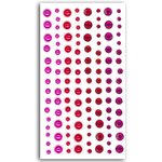 120 perles adhésives fuschia-rouge