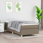 vidaXL Lit à sommier tapissier avec matelas Taupe 80x200 cm Tissu