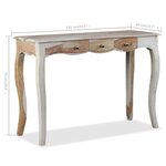vidaXL Table console et 3 tiroirs Bois de Sesham massif 110x40x76 cm