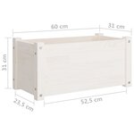 vidaXL Jardinière Blanc 60x31x31 cm Bois de pin massif