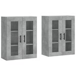 vidaXL Armoires murales 2 Pièces gris béton bois d'ingénierie