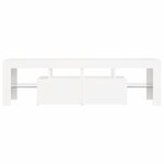 vidaXL Meuble TV avec lumières LED Blanc 140x36 5x40 cm