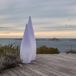 Lampadaire ext filaire classy w120 blanc polyéthylène h120cm
