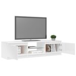 vidaXL Meuble TV avec lumières LED blanc brillant 140x40x35 5 cm