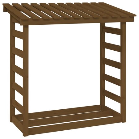 vidaXL Support bois de chauffage Marron miel 108x64 5x110 cm Bois pin