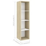 vidaXL Meuble TV mural Blanc et chêne sonoma 37x37x142 5 cm Aggloméré