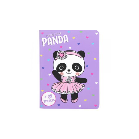 Petit carnet de coloriage à décorer de stickers - animaux  a habiller - panda