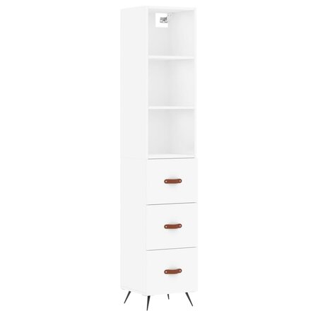 vidaXL Buffet haut Blanc 34 5x34x180 cm Bois d'ingénierie