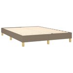 vidaXL Lit à sommier tapissier avec matelas Taupe 140x200 cm Tissu