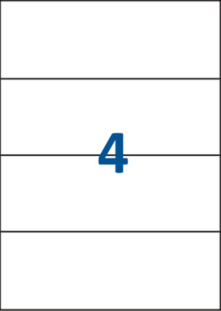 Lot de 1000 planches étiquettes autocollantes sur feuille a4 : 210 x 74,2 mm (4 étiquettes par feuille, spéciales bons de transport)
