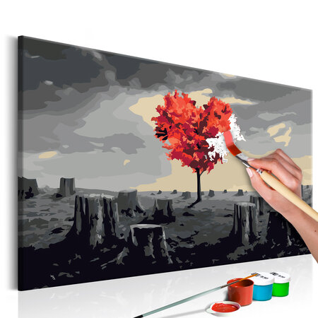 Tableau à peindre par soi-même - arbre en forme de coeur l x h en cm 60x40
