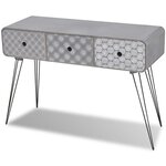 vidaXL Table console avec 3 tiroirs Gris