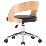 vidaXL Chaises pivotantes à manger lot de 4 bois courbé et similicuir