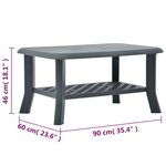 vidaXL Table basse Vert 90 x 60 x 46 cm Plastique