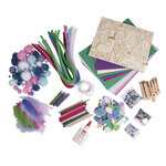 Mega boîte de bricol. Fantasy 1.000 pces  tons bleu - vert / rose foncé - lilas  boîte