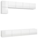vidaXL Ensemble de meuble TV 5 Pièces Blanc brillant Aggloméré