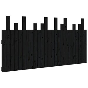 vidaXL Tête de lit murale Noir 159 5x3x80 cm Bois massif de pin