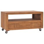 vidaXL Meuble TV avec roues 80x50x42 cm Bois de teck solide
