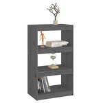 vidaXL Bibliothèque/Séparateur de pièce Gris 60x30x103 5 cm Pin solide