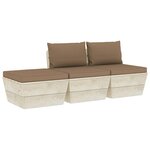vidaXL Salon de jardin palette 3 Pièces avec coussins Épicéa imprégné
