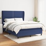 vidaXL Lit à sommier tapissier avec matelas Bleu 140x200 cm Tissu