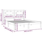 vidaXL Cadre de lit Gris Bois de pin massif 180x200 cm Super King