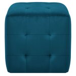 vidaXL 2 Pièces Poufs Bleu 30 x 30 x 30 cm Tissu velours