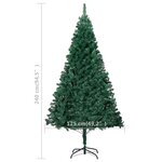 vidaXL Arbre de Noël artificiel avec branches épaisses vert 240 cm PVC