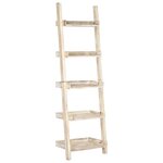 vidaXL Étagère à échelle Blanc 75x37x205 cm Bois de manguier solide