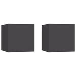 vidaXL Meubles TV muraux 2 Pièces Gris 30 5x30x30 cm