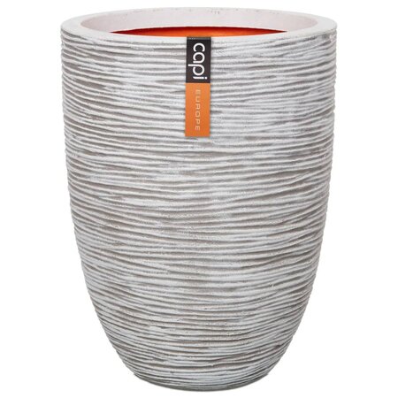 Capi Pot à fleurs Nature Rib Élégant bas 36 x 47 cm Ivoire KOFI782