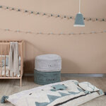 Pouf bleu vintage en coton 50 x 50 x 20 cm