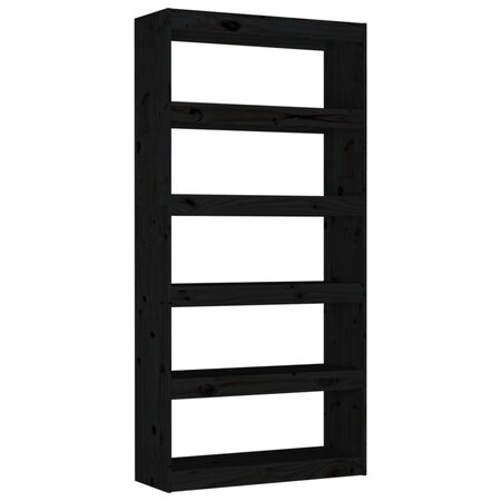 vidaXL Bibliothèque/Séparateur de pièce Noir 80x30x167 4 cm Pin solide