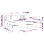 vidaXL Lit à sommier tapissier et matelas Noir 200x200 cm Velours