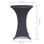 vidaXL Housse de table extensible 2 Pièces 70 cm Anthracite