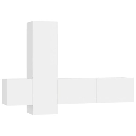 vidaXL Ensemble de meubles TV 3 Pièces Blanc Aggloméré