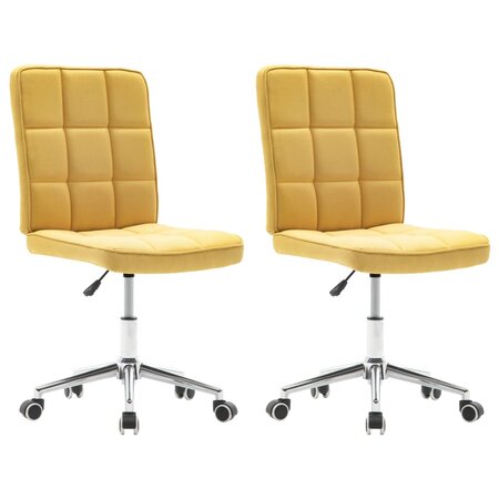 vidaXL Chaises à manger lot de 2 jaune tissu