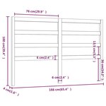 vidaXL Tête de lit Gris 166x4x100 cm Bois massif de pin